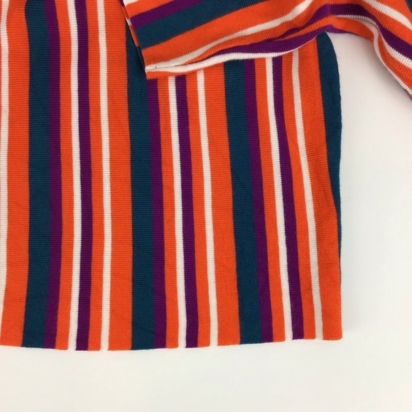 Victor Glemaud Target Orange Vertical Stripe Crop Mock Turtleneck Sweater | L - Picture 6 of 12